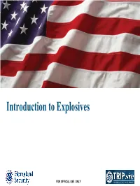 Introduction to Explosives