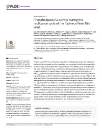 Phospholipase A2 Activity During the Replication Cycle of the Flavivirus West Nile Virus