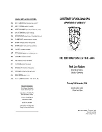 University of Wollongong the Bert Halpern Lecture