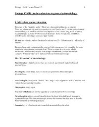 Biology 1290B: an Introduction to General Microbiology. 1. Microbes