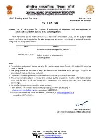 List of Participants for Training & Mentoring of Principals and Vice-Principals in Collaboration With
