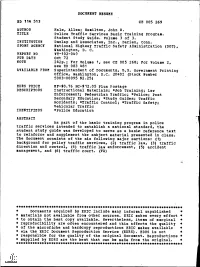 Police Traffic Services Basic Training Program. Student Study Guide