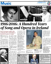 1916-2016: a Hundred Years of Song and Opera in Ireland