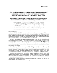 Argops) Solution to the 2017 Astrodynamics Specialist Conference Student Competition