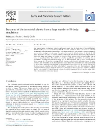 Dynamics of the Terrestrial Planets from a Large Number of N-Body Simulations ∗ Rebecca A