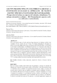 Lectin Prospecting in Colombian Labiatae. a Systematic-Ecological Approach – Iii
