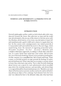 Norwid and Modernity (A Perspective of Subjectivity)