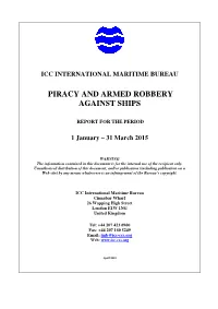 Piracy and Armed Robbery Against Ships
