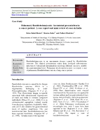 Pulmonary Basidiobolomycosis: an Unusual Presentation in a Cancer Patient: a Case Report and Mini Review of Cases in India