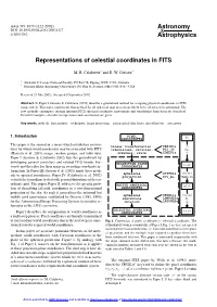 Representations of Celestial Coordinates in FITS