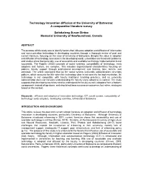 Technology Innovation Diffusion at the University of Botswana: a Comparative Literature Survey
