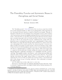 The Friendship Paradox and Systematic Biases in Perceptions and Social Norms