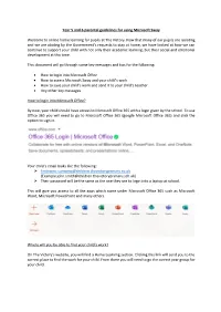 Year 5 and 6 Parental Guidelines for Using Microsoft Sway Welcome to Online Home Learning for Pupils at the Victory. Now That Ma