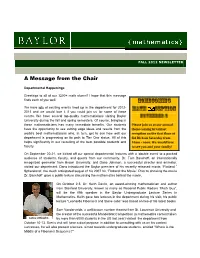 A Message from the Chair
