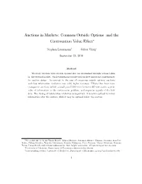 Common Outside Options and the Continuation Value Effect