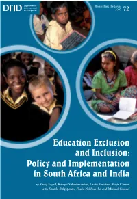 Education Exclusion and Inclusion: Policy and Implementation in South Africa and India
