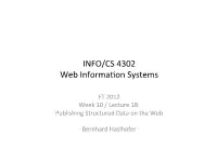 INFO/CS 4302 Web Informa\On Systems