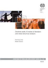 Overtime Work: a Review of Literature and Initial Empirical Analysis