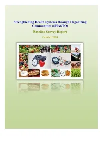 Strengthening Health Systems Through Organizing Communities (SHASTO) Baseline Survey Report October 2018