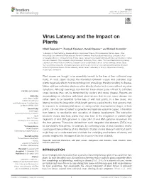 Virus Latency and the Impact on Plants