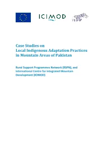 Case Studies on Local Indigenous Adaptation Practices in Mountain Areas of Pakistan