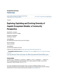 Exploring, Exploiting and Evolving Diversity of Aquatic Ecosystem Models: a Community Perspective