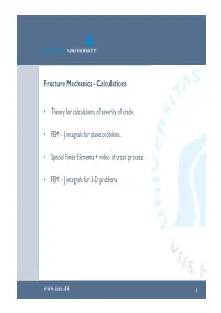 Fracture Mechanics - Calculations