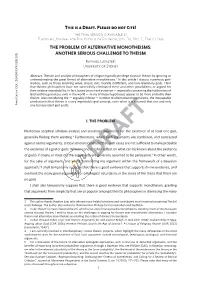 This Is a Draft. Please Do Not Cite! the Final Version Is Available in European Journal for Philosophy of Religion, Vol