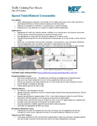 Traffic Calming Fact Sheets May 2018 Update Speed Table/Raised Crosswalks