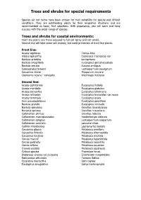 Trees and Shrubs for Special Requirements