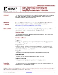 Xilinx XAPP1137 Linux Operating System Software Debugging