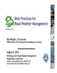 Best Practices for Road Weather Management Version 3.0