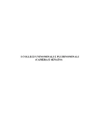 I Collegi Uninominali E Plurinominali (Camera E Senato)