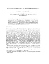 Information Geometry and Its Applications: an Overview