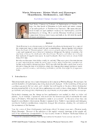 Marin Mersenne: Minim Monk and Messenger; Monotheism, Mathematics, and Music
