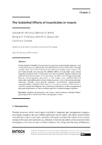 The Sublethal Effects of Insecticides in Insects 25