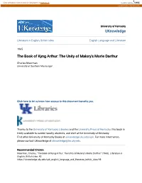 The Unity of Malory's Morte Darthur