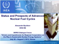 Back-End of the Nuclear Fuel Cycle (FC) Is One of Key Problems of Nuclear Power As a Whole