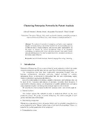 Clustering Enterprise Networks by Patent Analysis