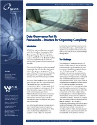 Data Governance Part III: Frameworks – Structure for Organizing Complexity