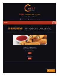 Dish - Dining & Events E S C a P E T H E T Y P I C a L
