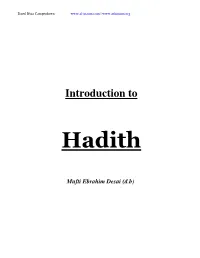 Introduction to Hadith In