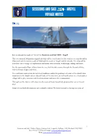 Join Us Aboard the Lady of Avenel for Sessions and Sail 2020 – Argyll