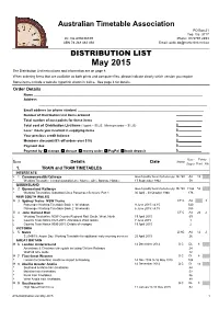 May 2015 the Distribution List Instructions and Information Are on Page 4