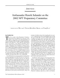 NPR 9.2: Interview: Ambassador Henrik Salander on the 2002 NPT