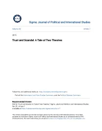 Trust and Scandal: a Tale of Two Theories