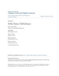 Yorba Times: Global Issues Noah Asher Golden Chapman University, Ngolden@Chapman.Edu