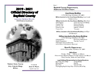 2019 - 2021 Addresses & Office Hours Official Directory of Courthouse Building 117 E