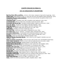 2021 Novelty Descriptions