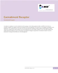Cannabinoid Receptor Cannabinoid Receptor